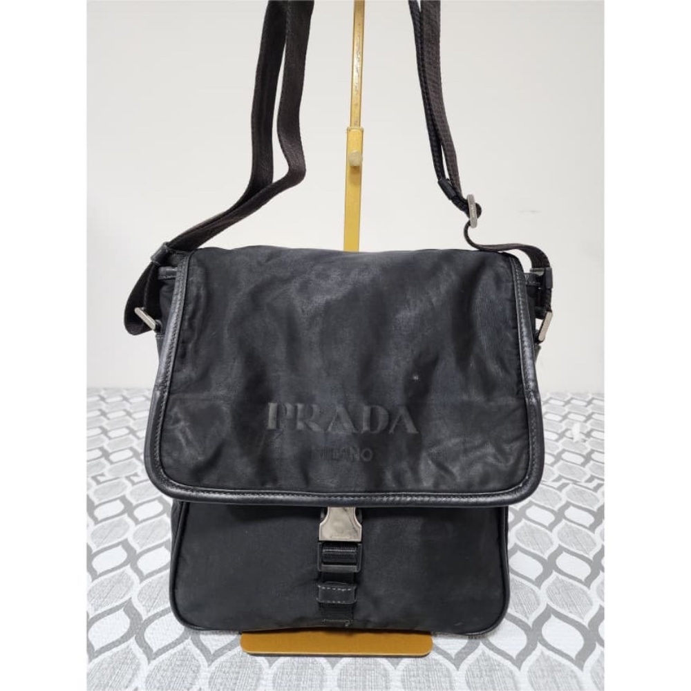 Authentic Prada Tessuto Crossbody Buckle Messenger Bag Black - Picture 15 of 15